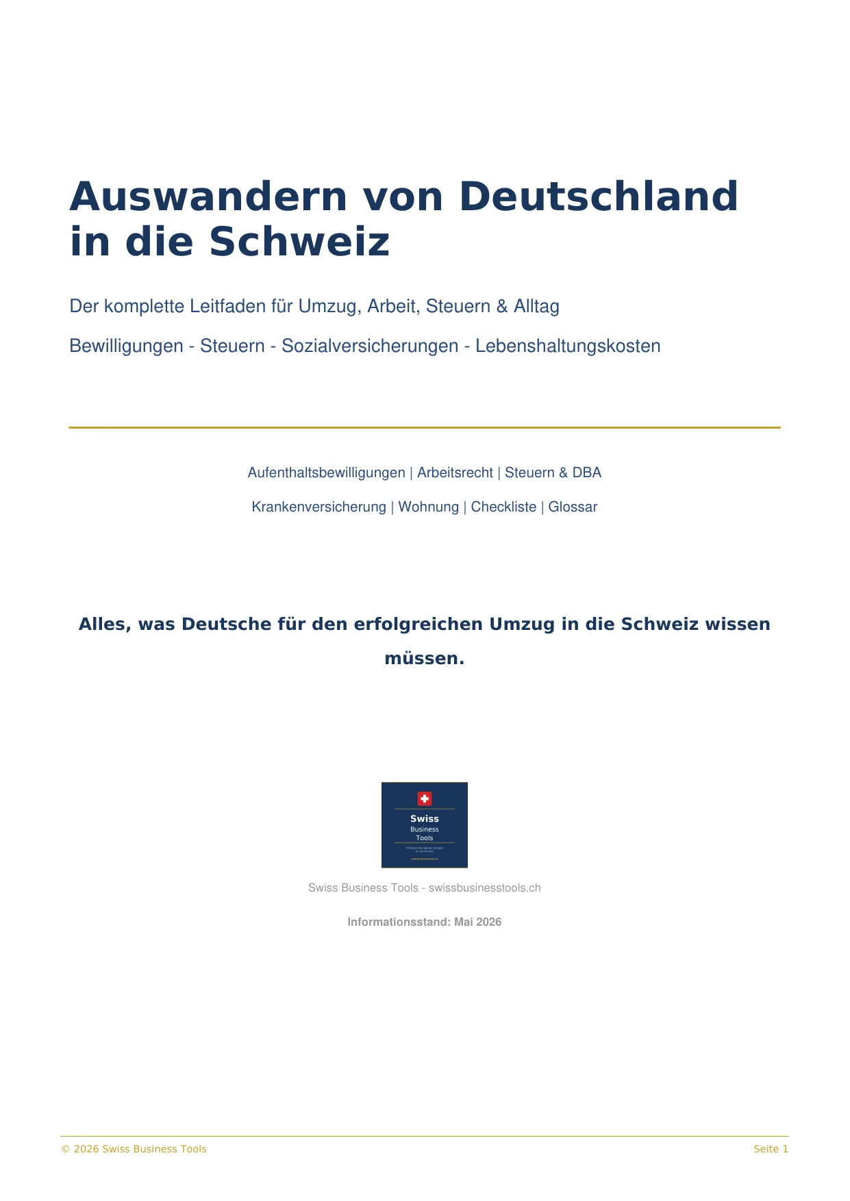 Auswandern Deutschland Schweiz Guide Vorschau
