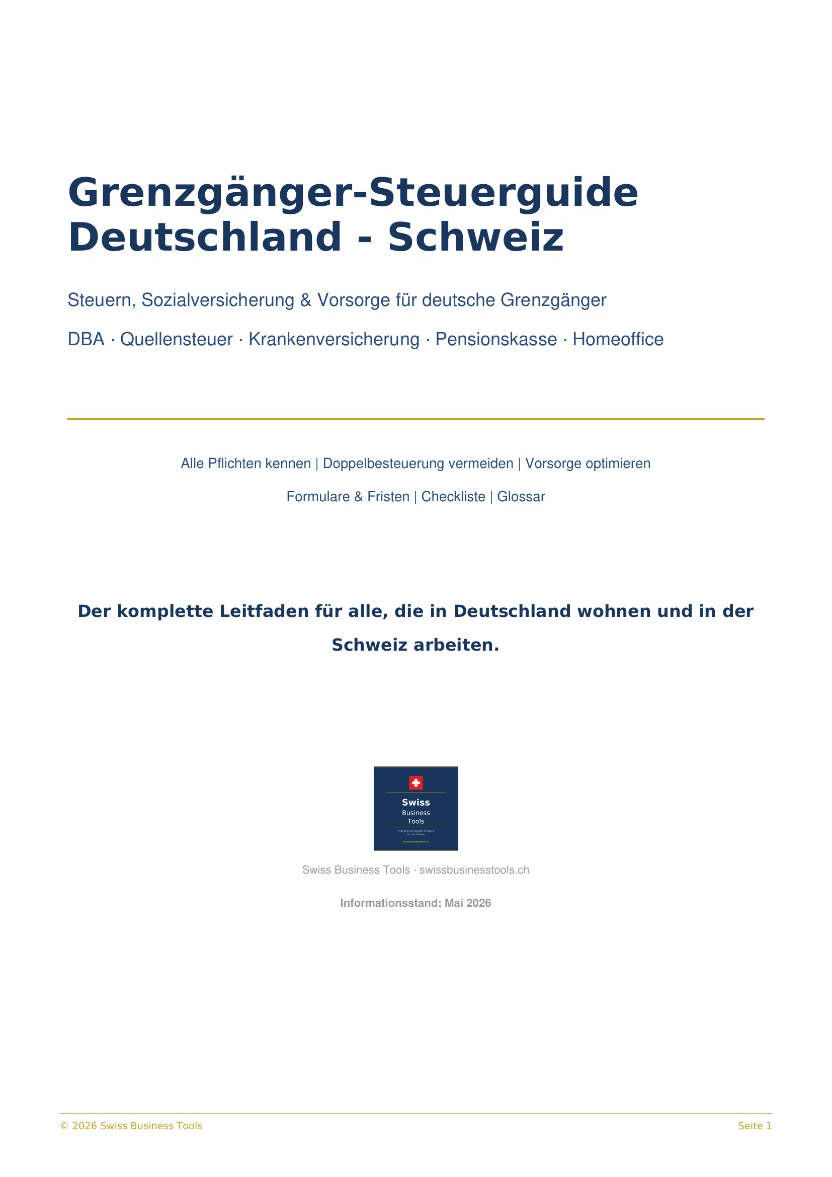 Grenzgänger-Guide Schweiz Vorschau