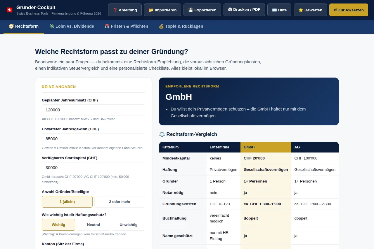 Gründer-Cockpit